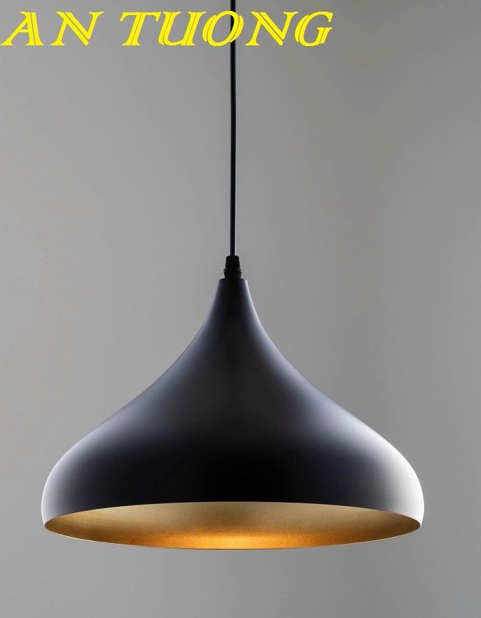 Đèn thả trần chao màu đen trang trí quán cafe - nhà hàng - quán ăn 003