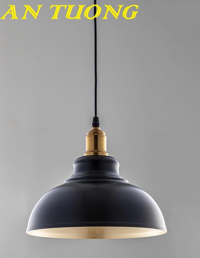 Đèn thả trần chao màu đen trang trí quán cafe - nhà hàng - quán ăn 004