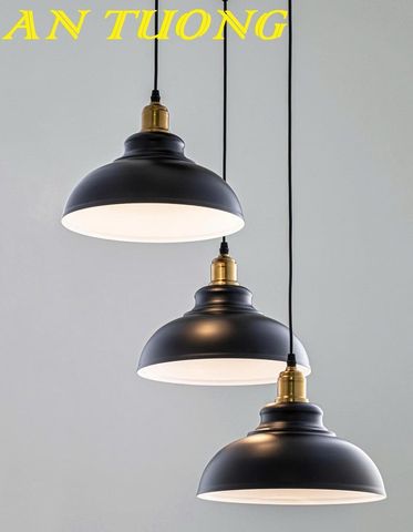 Đèn thả trần chao màu đen trang trí quán cafe - nhà hàng - quán ăn 