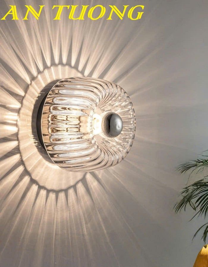 Đèn treo tường tròn wabi sabi trang trí 0390