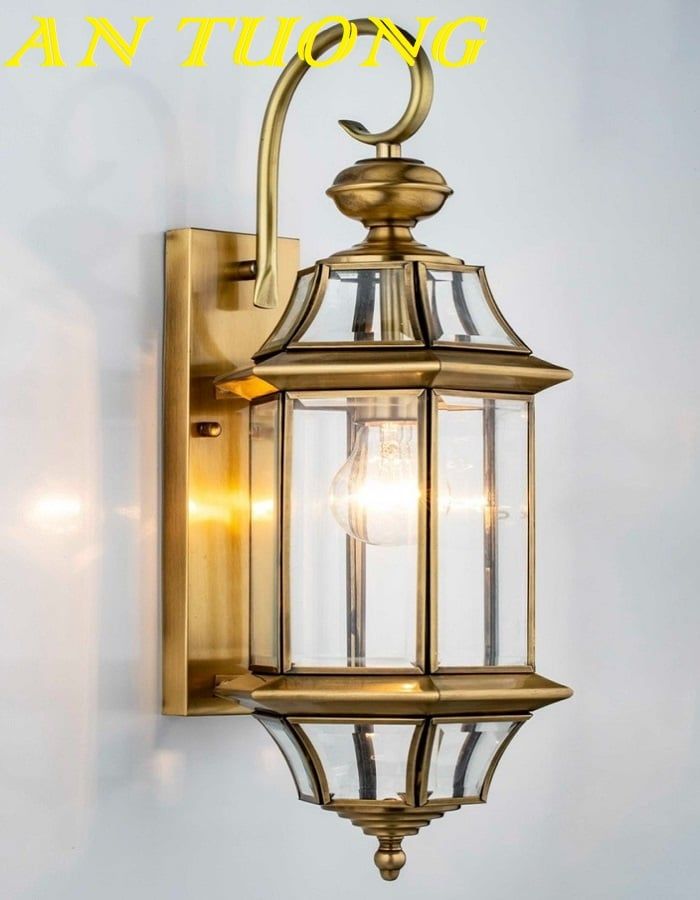 Đèn tường cổ điển ngoài trời bằng đồng cao cấp trang trí biệt thự 145