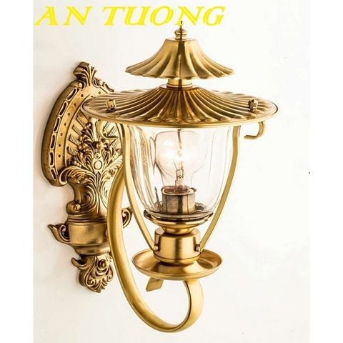  đèn trang trí ngoài trời treo vách tường ngoài trời bằng đồng cổ điển 038 