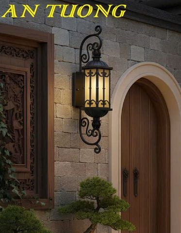  Đèn tường cổ điển ngoài trời trang trí hàng rào sân vườn 0151 