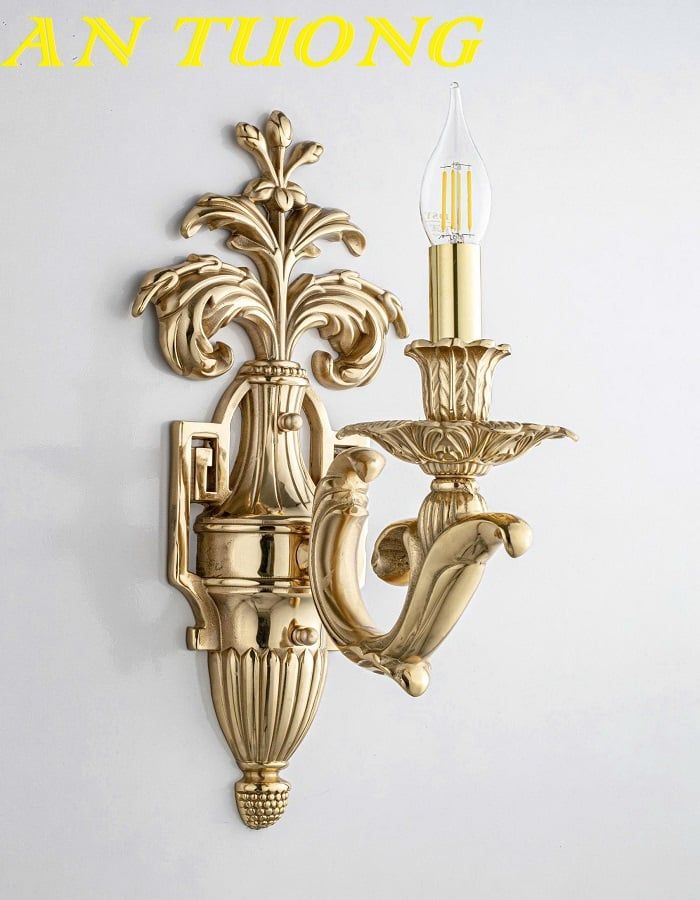 Đèn tường bằng đồng cổ điển cao cấp trang trí nội thất biệt thự 009