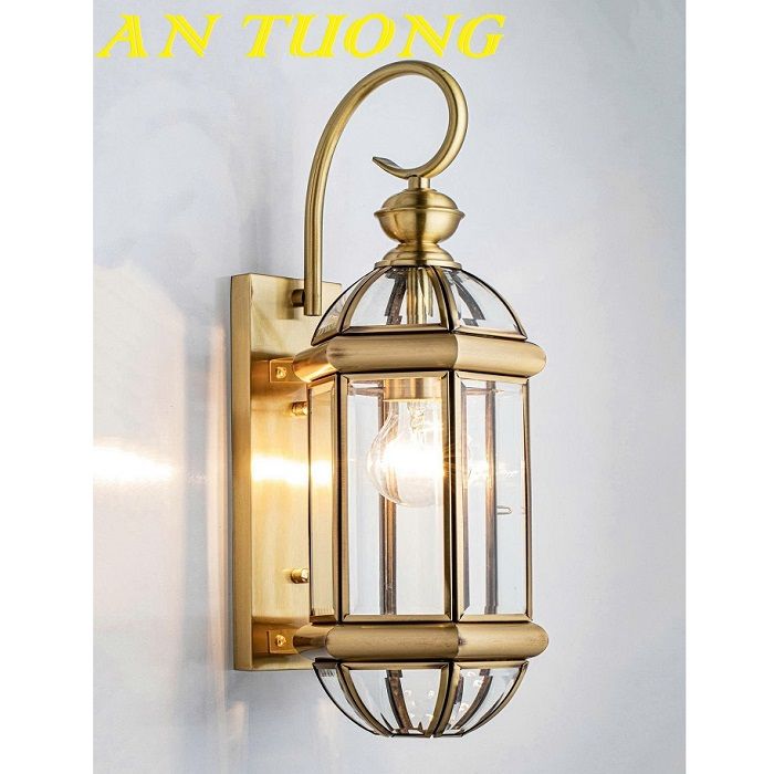 Đèn tường đồng cổ điển cao cấp gắn ngoài trời chống nước 042