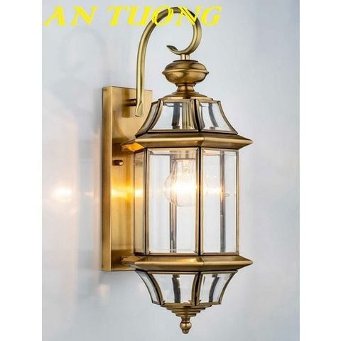 Đèn tường đồng cổ điển cao cấp gắn ngoài trời chống nước