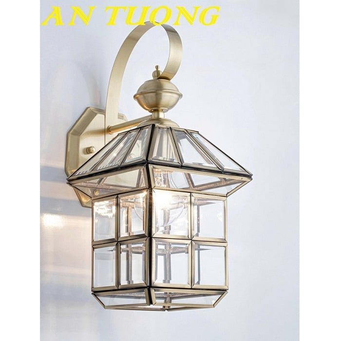 Đèn tường đồng cổ điển cao cấp gắn ngoài trời chống nước 044