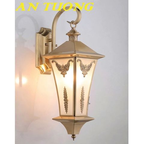 Đèn tường đồng cổ điển cao cấp gắn ngoài trời chống nước