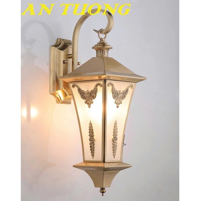 Đèn tường đồng cổ điển cao cấp gắn ngoài trời chống nước 045