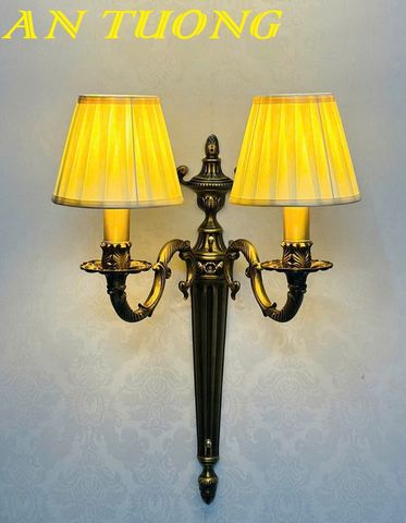 Đèn tường cổ điển đôi 2 bóng gắn tường trang trí phòng khách, phòng ngủ