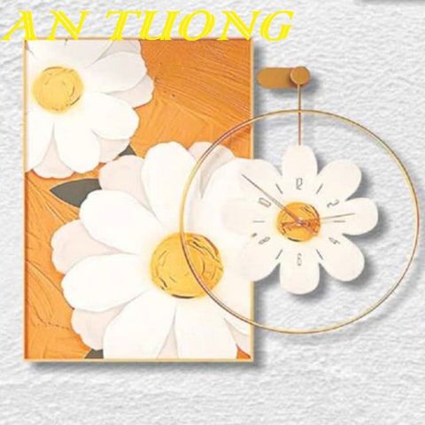  Đồng hồ treo tường trang trí phòng khách đẹp 001 