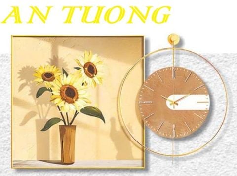  Đồng hồ treo tường trang trí phòng khách đẹp 003 