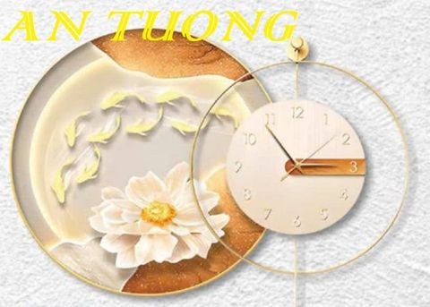  Đồng hồ treo tường trang trí phòng khách đẹp 005 