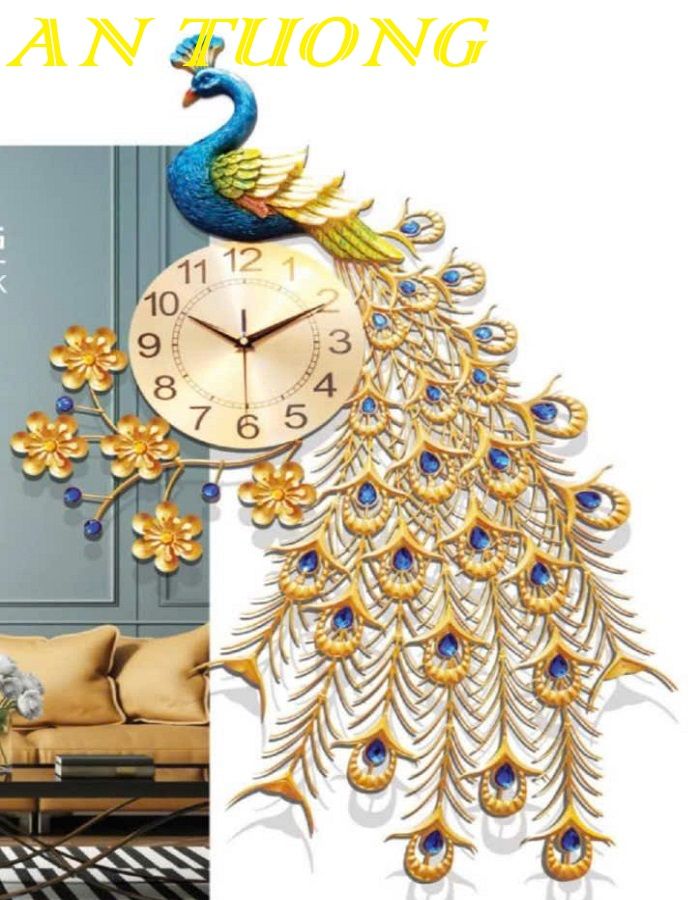 Đồng hồ treo tường chim không tước trang trí phòng khách đẹp 023
