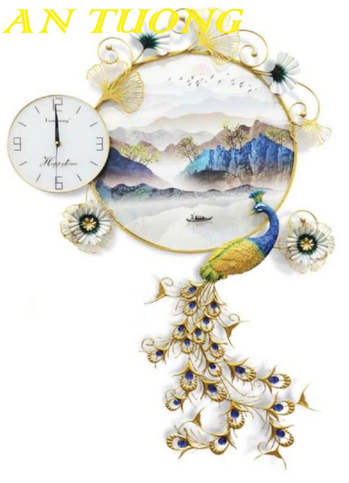 Đồng hồ treo tường chim không tước trang trí phòng khách đẹp 029
