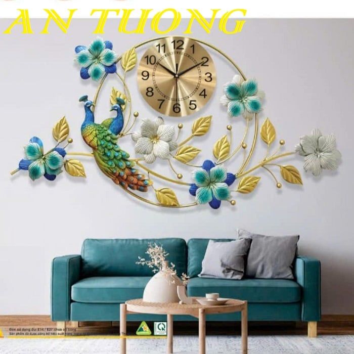 Đồng hồ treo tường chim không tước trang trí phòng khách đẹp 032