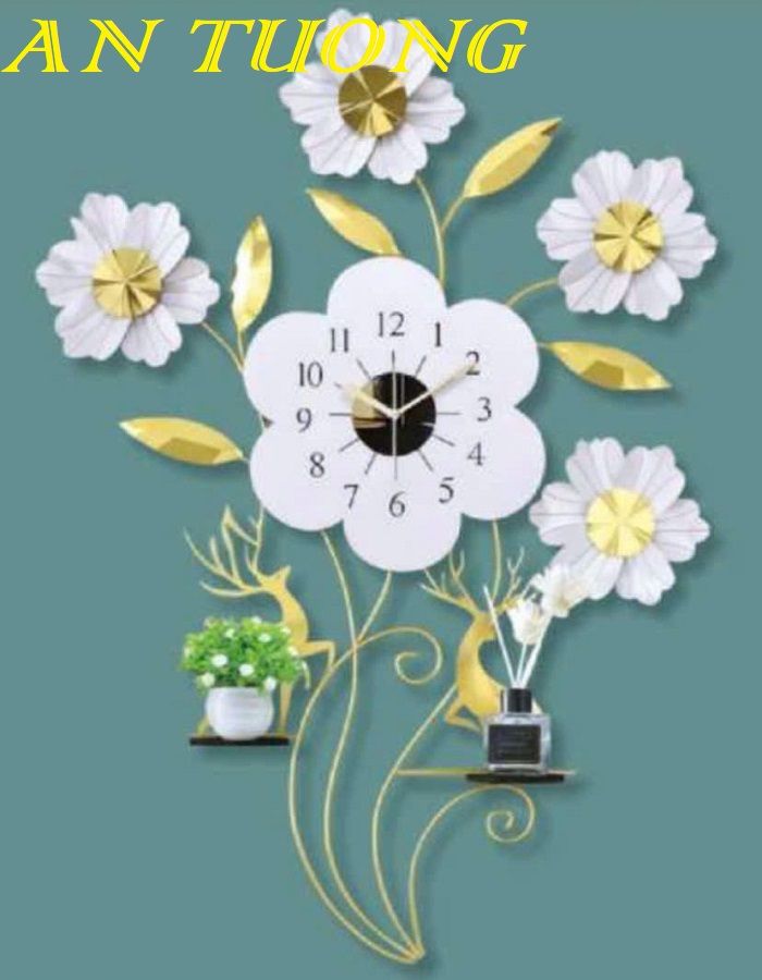 Đồng hồ treo tường trang trí phòng khách đẹp 035