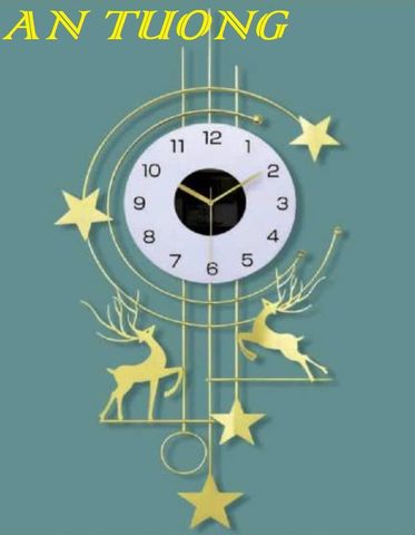  Đồng hồ treo tường trang trí phòng khách đẹp 038 