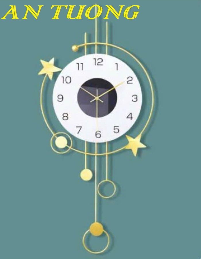 Đồng hồ treo tường trang trí phòng khách đẹp 039
