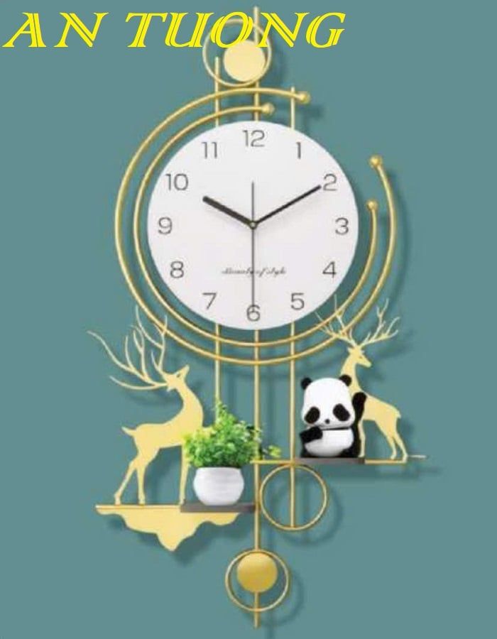 Đồng hồ treo tường trang trí phòng khách đẹp 040