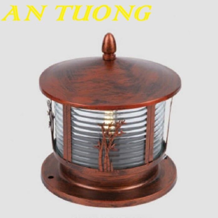 Đèn trụ cổng đẹp hình tròn D250 trang trí hàng rào sân vườn ngoài trời 003