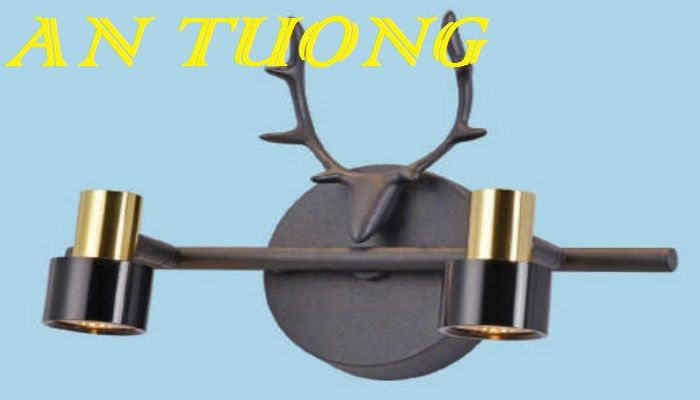 đèn soi tranh treo tường 2 bóng, đèn rọi tranh decor trang trí tranh ảnh treo tường 044