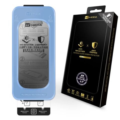 Kính cường lực HODA 2.5D 2 in 1 Chống Nhìn Trộm và Chống Choá dành cho iPhone 18 Series
