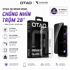 Kính Cường Lực OTAO 3D Resin Edge 28° Privacy  Chống Nhìn Trộm 28° full màn Kèm Khung Dán