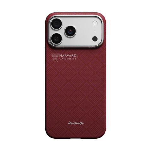 Ốp Lưng PITAKA Ultra Slim (PitaTap™) Cho iPhone 17 ProMax – Harvard Crimson (Edge)
