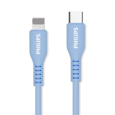 Dây cáp sạc nhanh Philips Type C to Lightning | Dài 1.2M | Silicone
