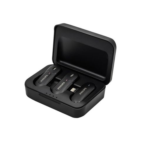 Micro không dây cài áo Philips kết nối cổng Li cho iPhone & Type C (1 Receiver + 2 Mic)