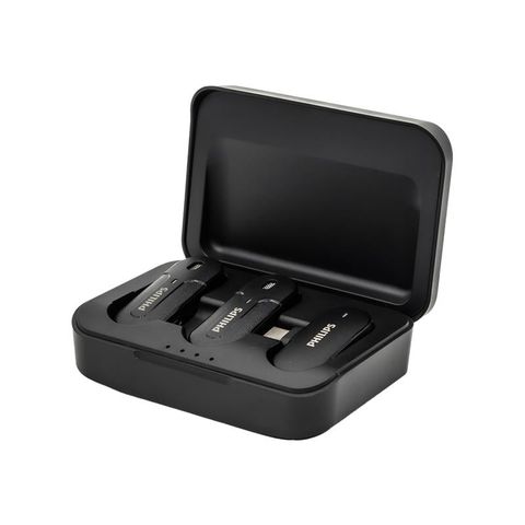 Micro không dây cài áo Philips kết nối cổng Li cho iPhone & Type C (1 Receiver + 2 Mic)