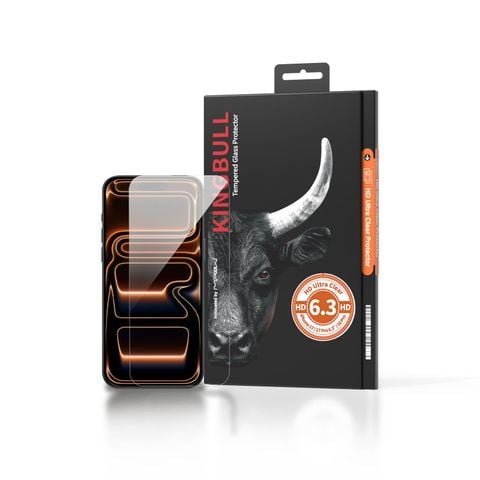 Kính Cường Lực Trong Suốt Mipow Kingbull HD Ultra Clear iPhone 17 Series (Không Viền)