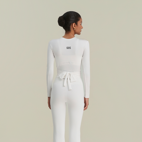  Áo khoác dài tay GOS Twist Wrap mặc 2 mặt cột chéo | Girlsofsports 