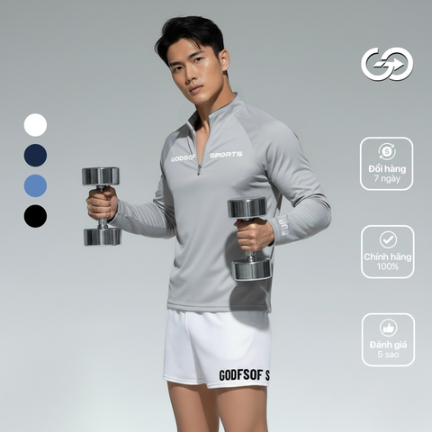  Áo thể thao dài tay GOS CoreZip S19 (phom xuông) 