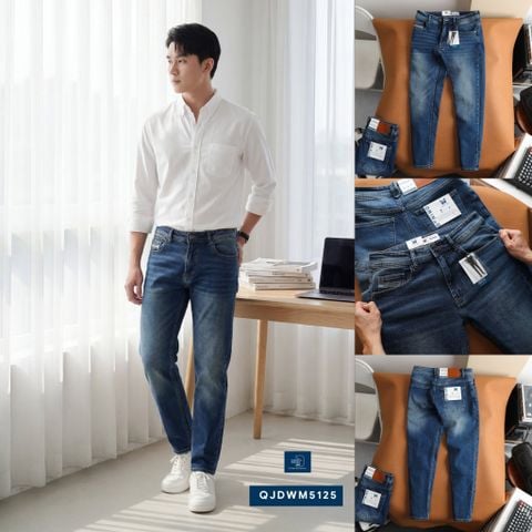  Jean Slim Trơn Indigo QJDWM5125 
