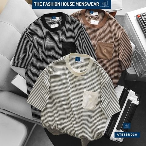  Áo Thun Tay Ngắn Dệt Sọc Ngang ATBTBN030 