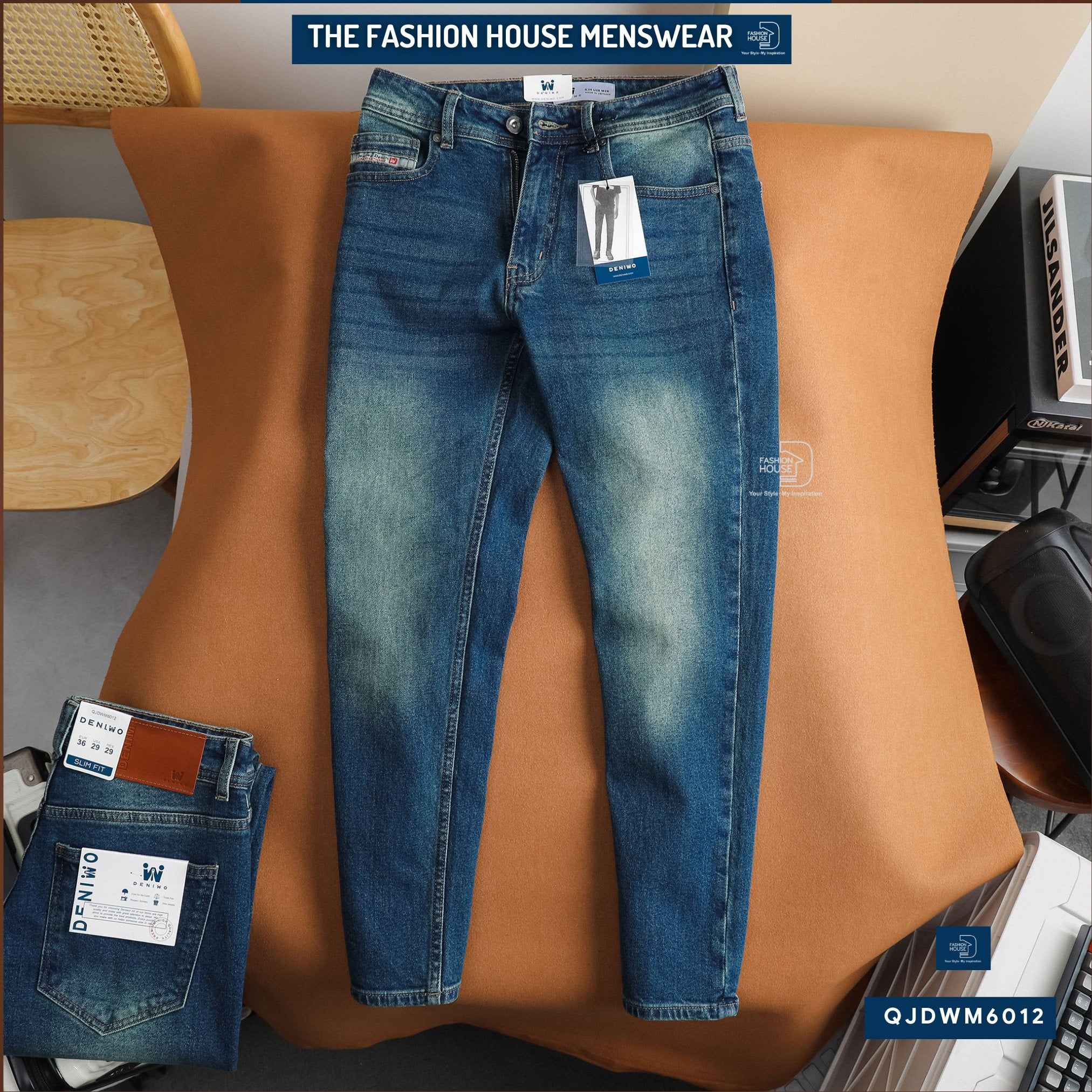 Jean Slim Trơn Blue QJDWM6012