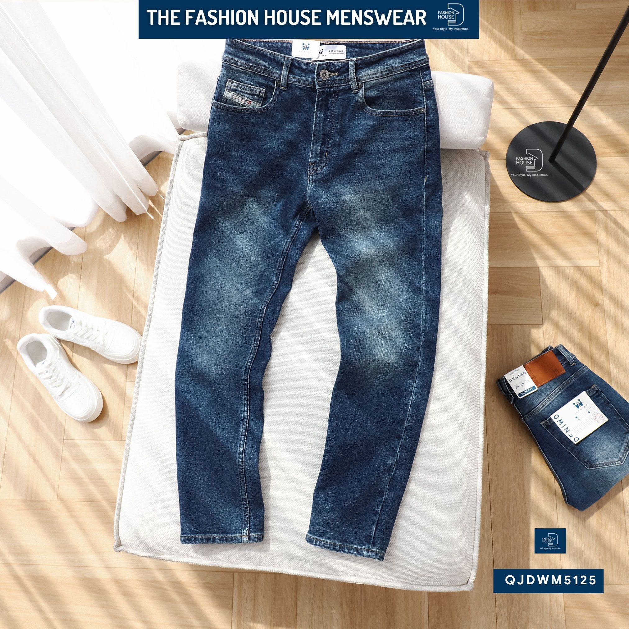 Jean Slim Trơn Indigo QJDWM5125