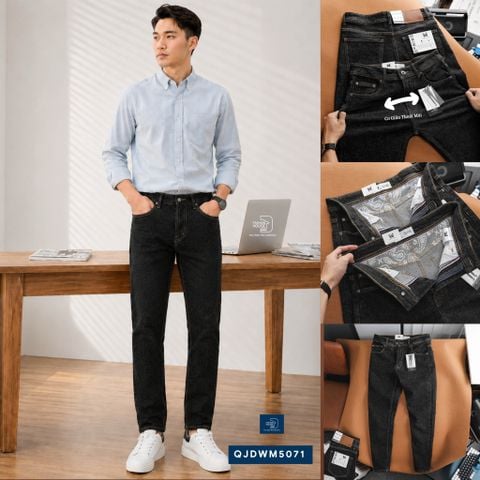  Jean Slim Trơn Muối Tiêu QJDWM5071 