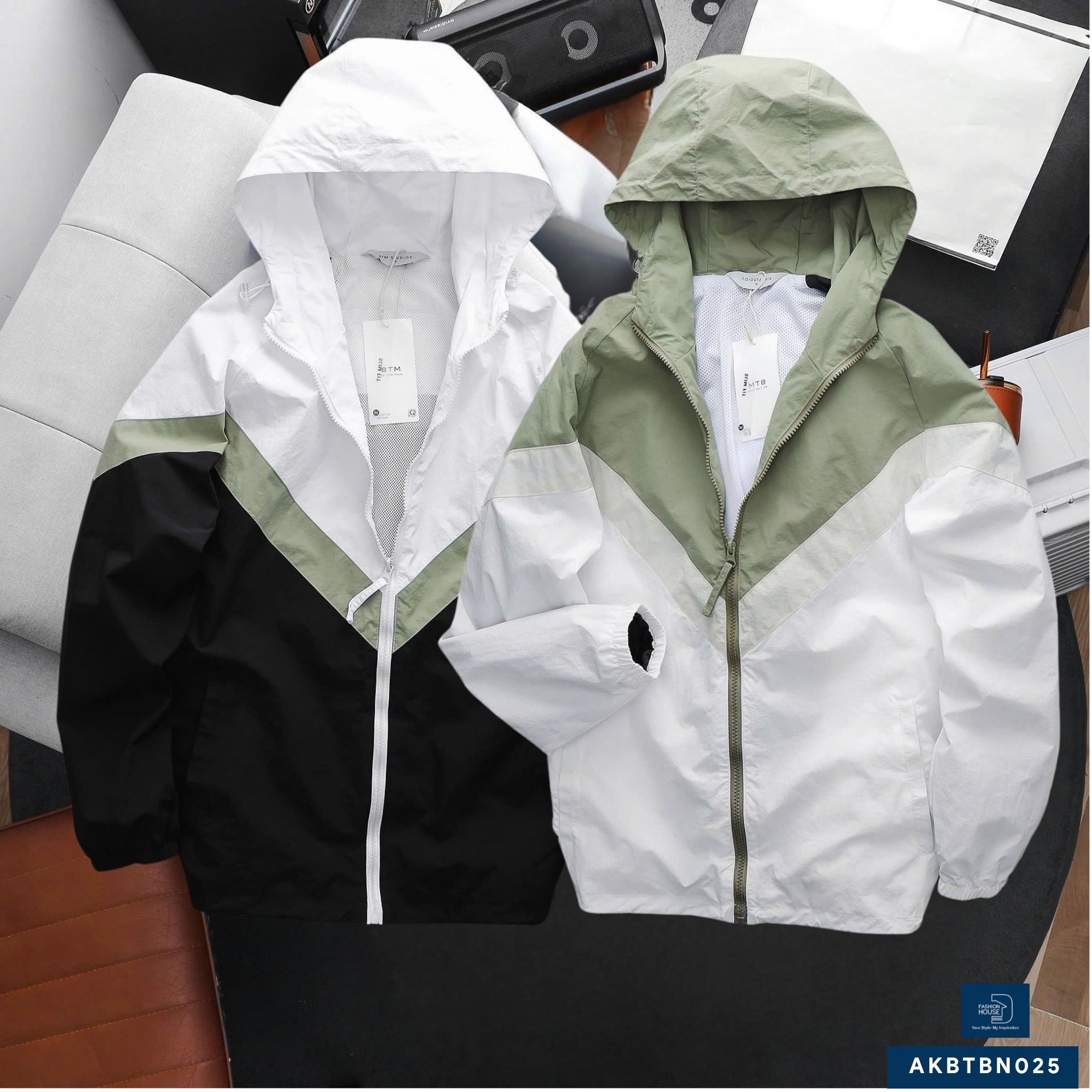 Áo Khoác Gió Phối AKBTBN025