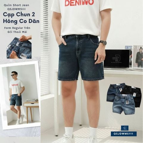  Quần Short Jean Nam Trên Gối Form Regular QSJDWM5111 