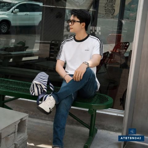  Thun cổ tròn Sọc Vai Slim ATBTBN042 