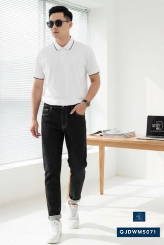  Jean Slim Trơn Muối Tiêu QJDWM5071 