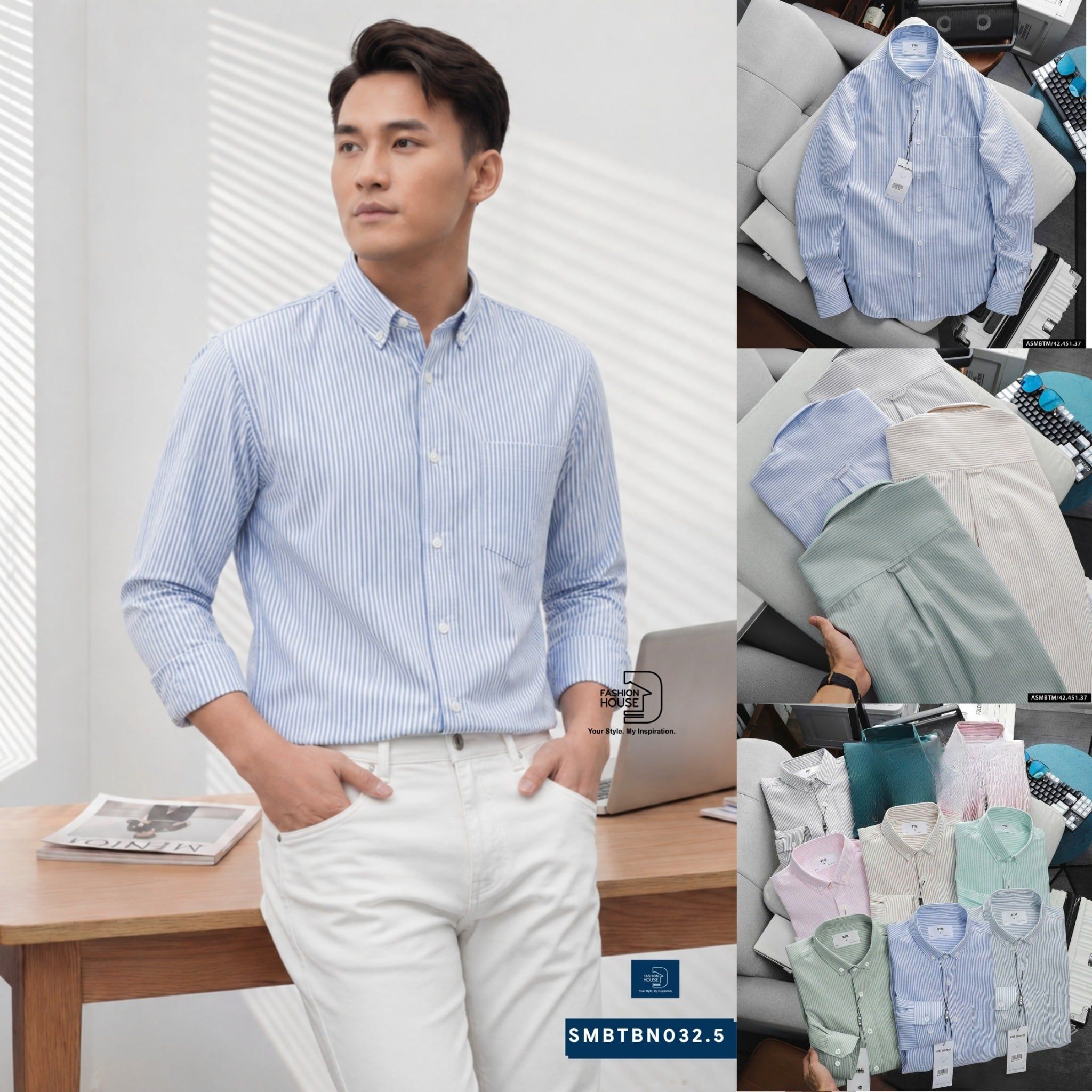 Áo Sơ Mi Sọc Oxford SMBTBN032