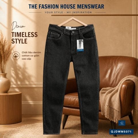  Jean Slim Trơn Muối Tiêu QJDWM5071 