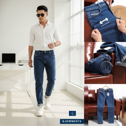  Jean Slim Trơn Indigo QJDWM5073 