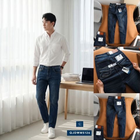  Jean Slim Trơn D.Blue QJDWM5126 