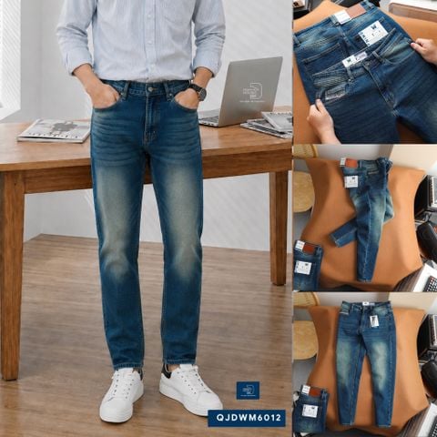  Jean Slim Trơn Xanh Wash Rêu QJDWM6012 