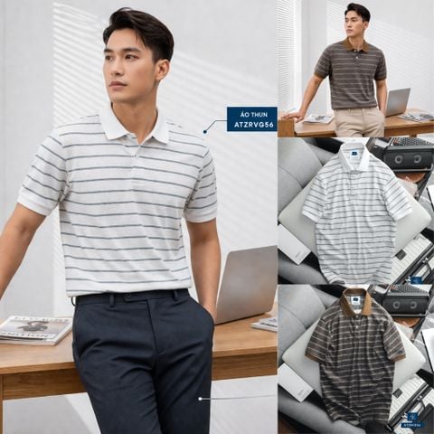  Polo Dệt Sọc Ngang ATZRVG56 